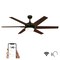 Westinghouse Ceiling Fan Indoor 60In Cayuga WIFI DmLED BkBr Rvr 6Bl Apwd/Chy Op Fr Glass 74002B00 - alternate 3